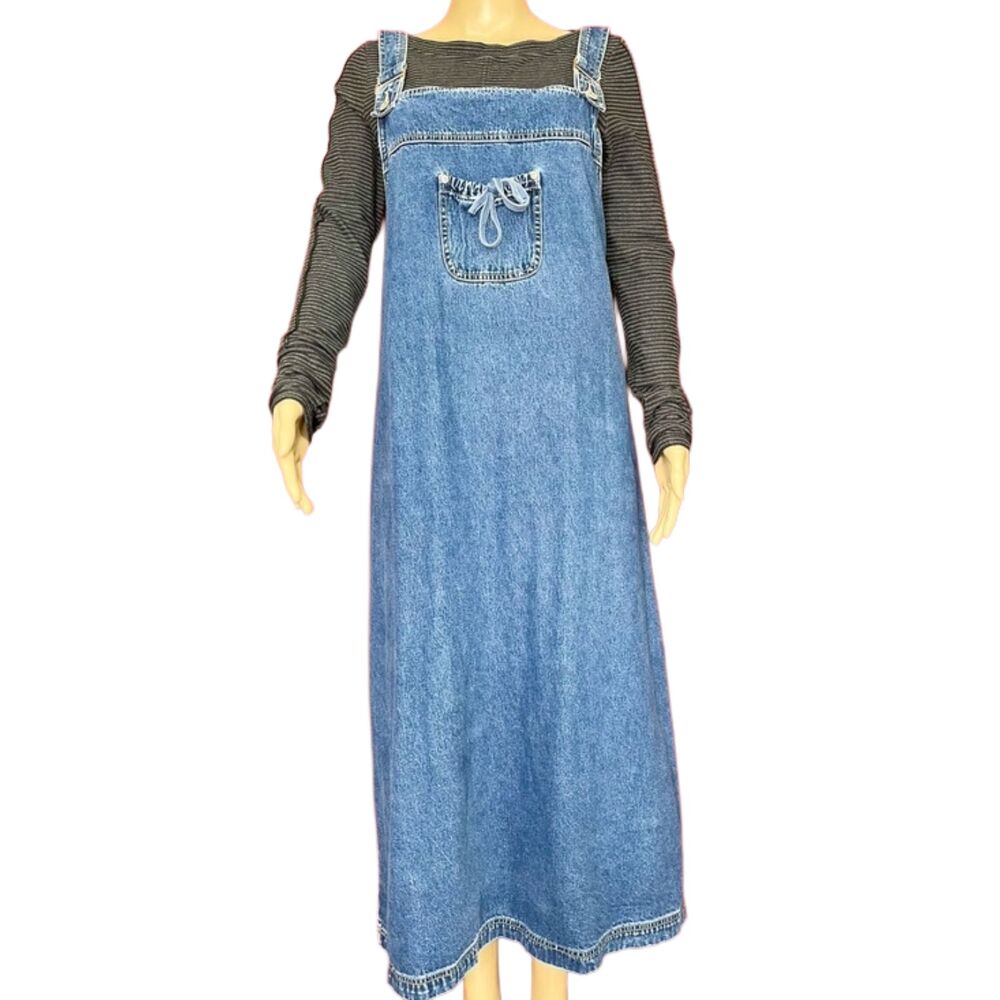 Vintage 90s JLNY Woman Denim Overall Maxi Dress Size 1X